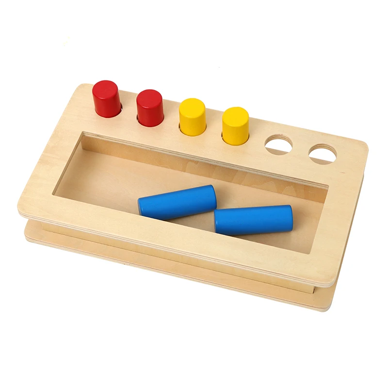 

Montessori Imbucare Peg Box Infant Toddler Wood Toy Colors Matching Game Hand-Eye Coordination Train Early Childhood Education
