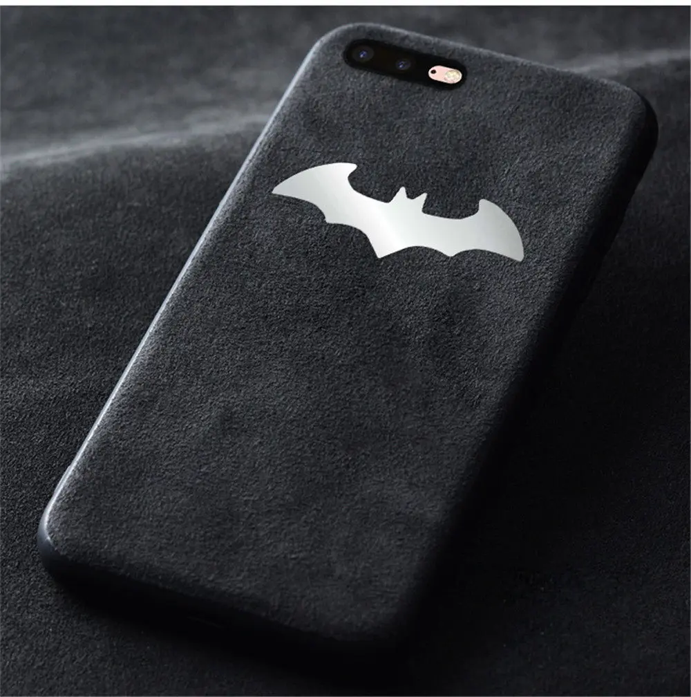 Metal label Batman Чехол QINUO Magician Batman с логотипом Turn Fur для iPhone 11 Pro 6 6S 7 8 Plus X XS Max XR Suede Telefon Kilifi Cool Cover Coque - Цвет: Metal label Batman