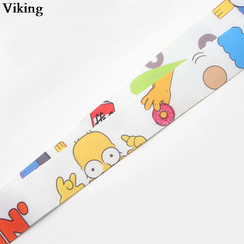 Забавный шнурок с мультяшным принтом для ключей шейный ремешок веревка телефона