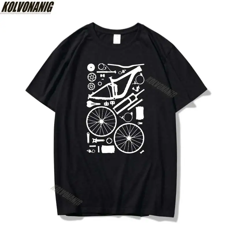 

Bike Parts Graphic Funny Printed T-Shirt Bicycles Casual Sport Short Sleeve Cotton Vintage Shirts Men Tops Hip Hop Boy Tee Shirt