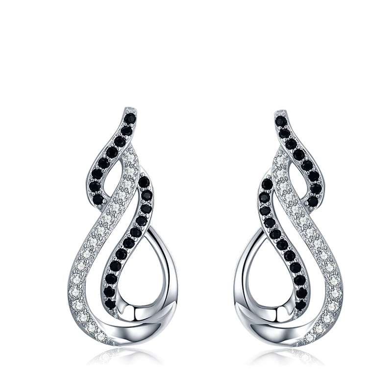 Новый черный ость Романтический 925 стерлингового серебра гарнитур ювелирных