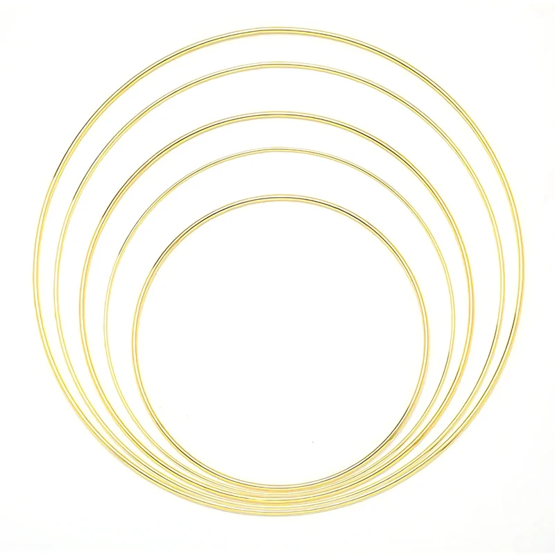 Золотистый металлический Свадебный венок 15-40 см гирлянда искусственные цветы