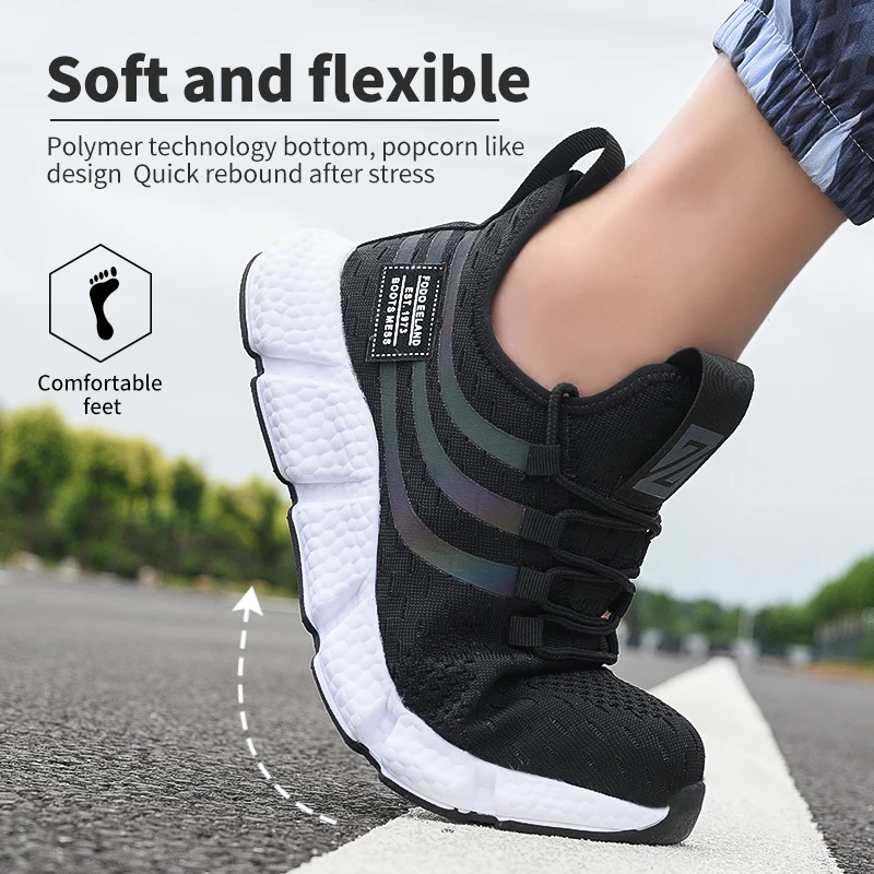 New Exhibition Men Safety Shoes Anti-puncture Work Boots Anti-smash Safety Sneakers Men's Outdoor Breathable Mesh Steel Toe Shoe