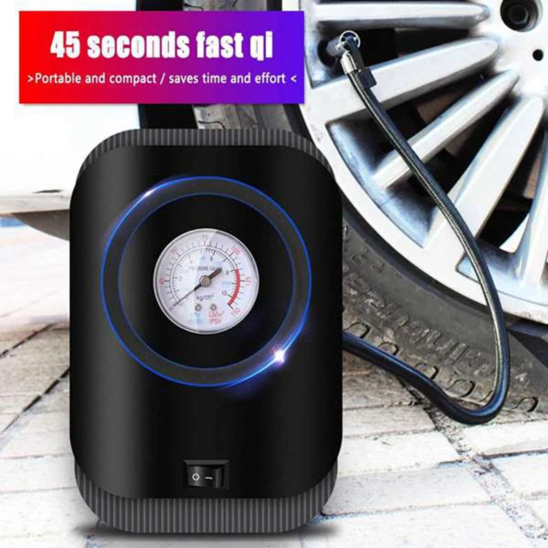 

Портативный указатель для накачивания шин, воздушный компрессор 120 Вт, насос высокого давления, электрический воздушный насос для автомоби...