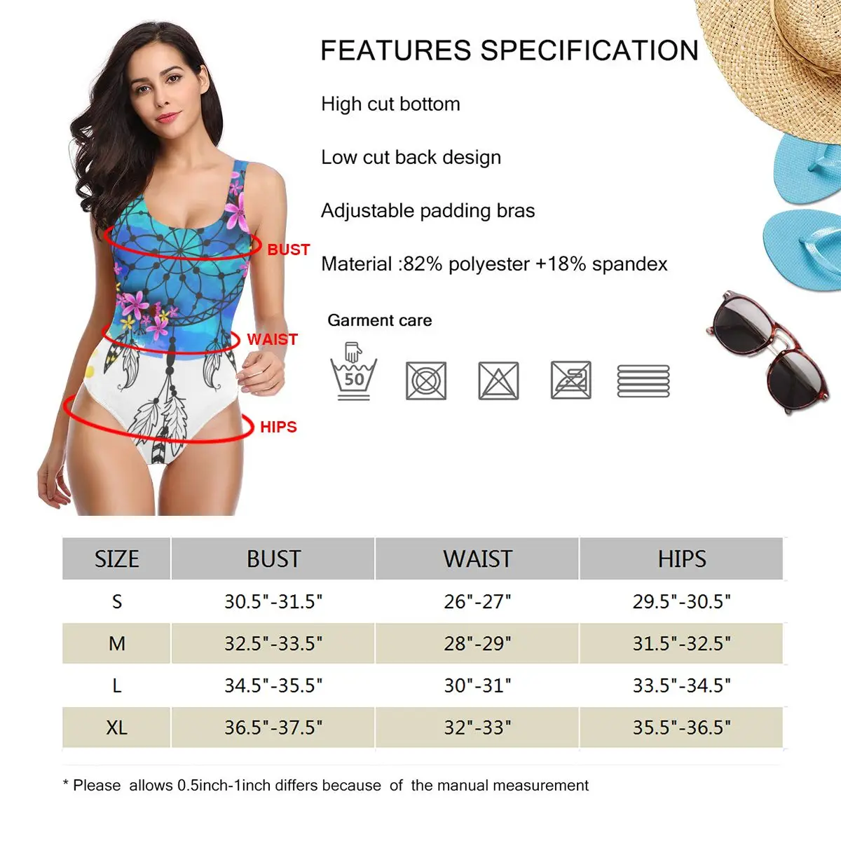 

Women one piece Swimsuit Boho Tribal Dreamcatcher Beachwear Swimwear Monokini Bathing Suit Bikini Monokini