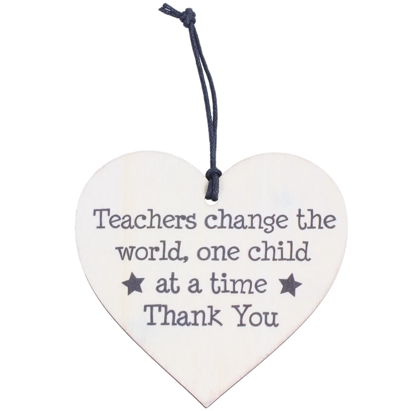 Продвижение учители изменить мир деревянные висячие сердце табличка потертый