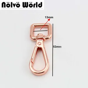 10-50 шт. 13x54 мм Полированный розовый золотой цвет 12 дюйма защелкивающийся крючок с застежкой поворотный собачий поводок крючок сумки ремешки крючки