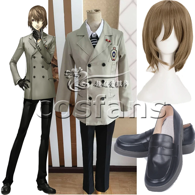Школьная форма аниме Persona 5 P5 Goro Akechi костюм для косплея наряд на заказ|Костюмы