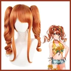 Парик для косплея D4DJ Merm4id Seto Rika, оранжевый длинный кудрявый двойной хвост, термостойкие волосы, ролевые игры
