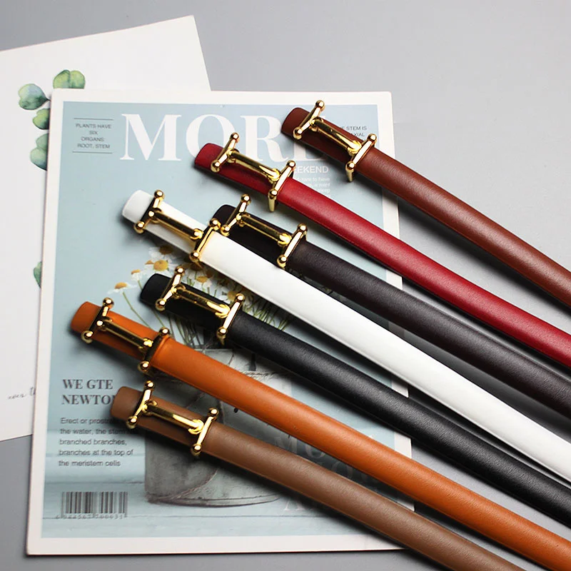 

Women's Thin Leather Belt Will See Narrow Versatile Simple Korean Jacket Accessories Dress Decorative Waist Belt