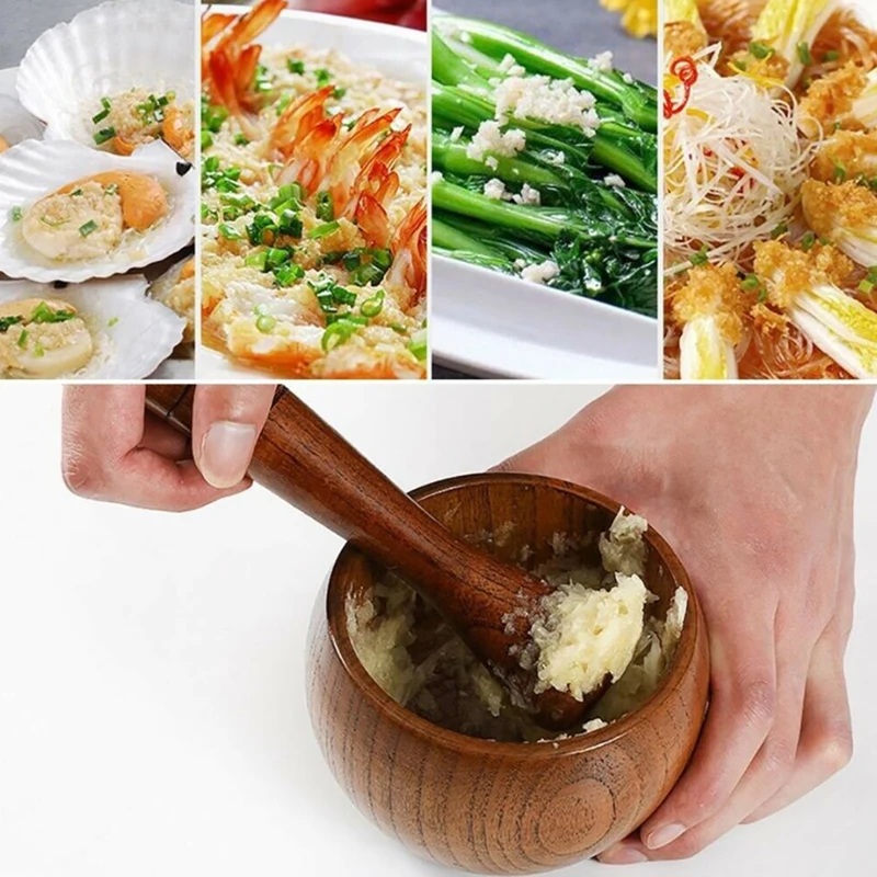 1 шт банка для чеснока раствор старомодное деревянная мельница Круглые Гладкие