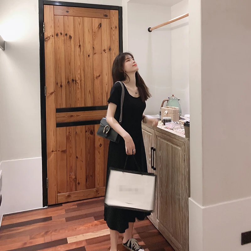 Mishow футболка с короткими рукавами юбка летнее платье выше колена черное