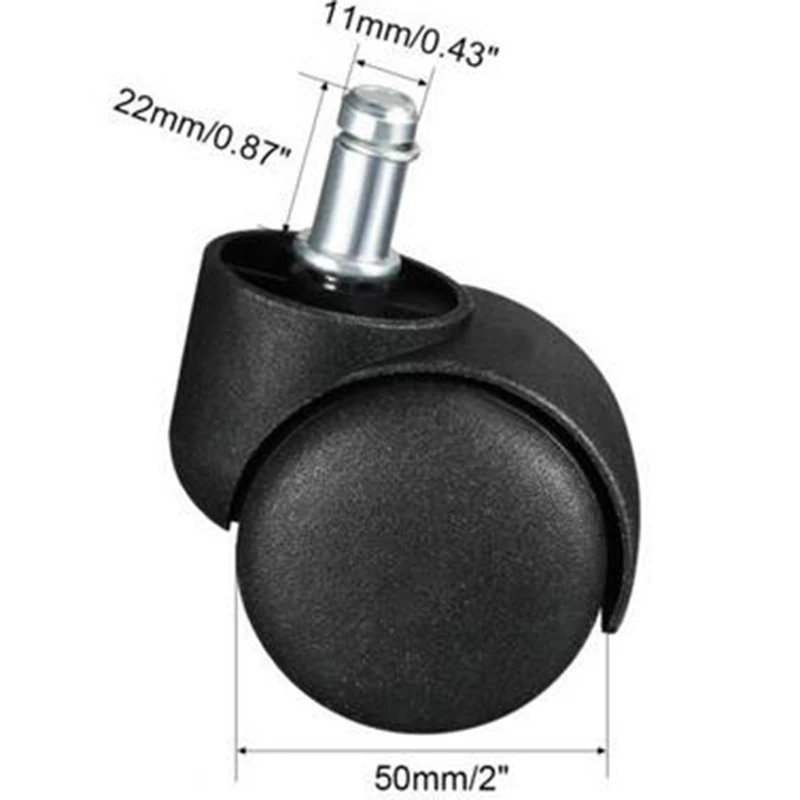 360 градусов Поворот ролики для офисного кресла 2-дюймовый Офис нейлон сдвоенное