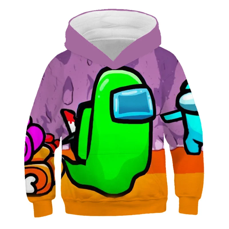 

3D Printed Among Us Hoodie Toddler Children Long Sleeve Cosplay Kids Boys Girls Costume Sweatshirt Colorful Pullover