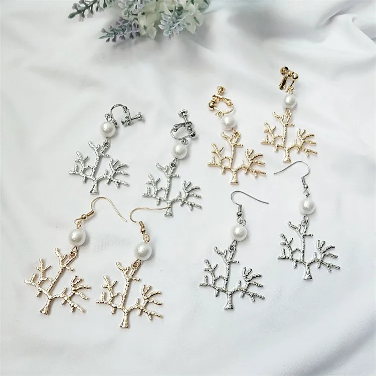 Корейские темпераментные 100 серьги нежные супер феи дерево ветки гвозди девушка