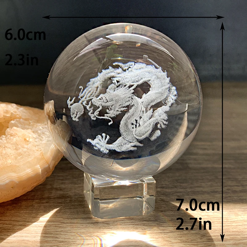H & D 60 мм Хрустальный шар пресс папье 3D лазерная гравировка украшение в виде