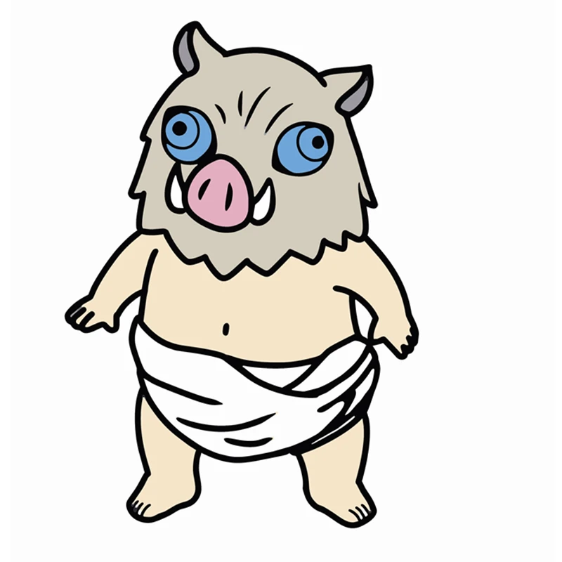 

Fuzhen Boutique Decals Exterior Accessories Demon Slayer Cute Pig Head Man Inosuke Hashibira Reusable Color Car Stickers