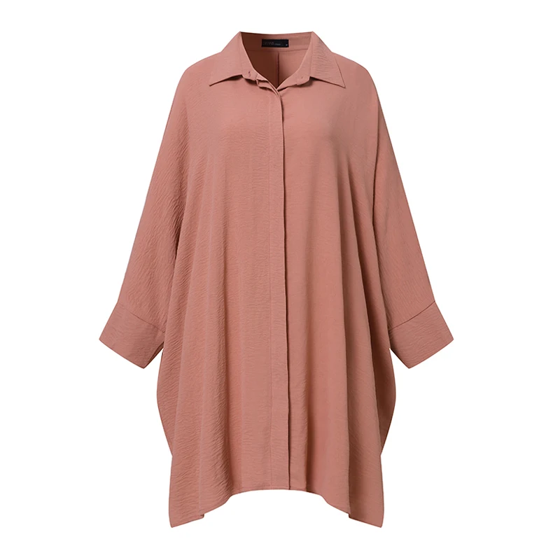 Женская винтажная блузка ZANZEA в мусульманском стиле с отложным воротником и