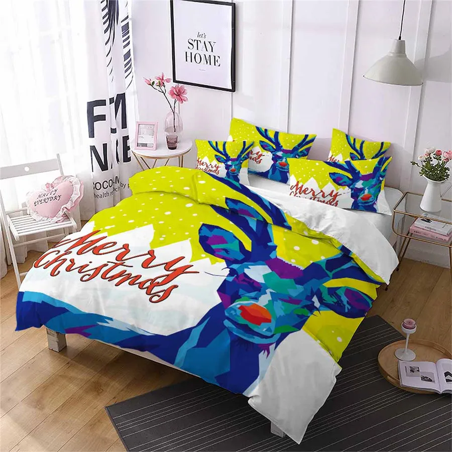 HELENGILI 3D Постельное белье с рождественским принтом постельное Bedcloth Наволочка на