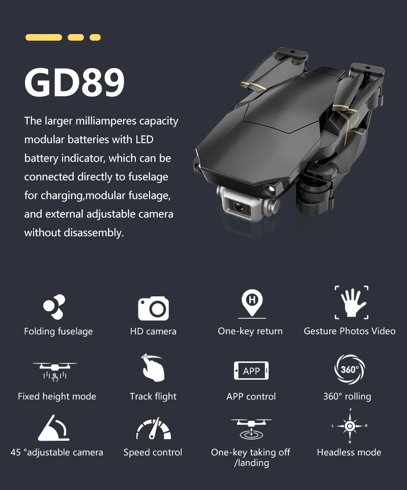 Складной Дрон с камерой HD 1080 P/480 P RC Квадрокоптер с Wi-Fi FPV gps RC вертолет с режимом головы высокой фиксации детская игрушка# E
