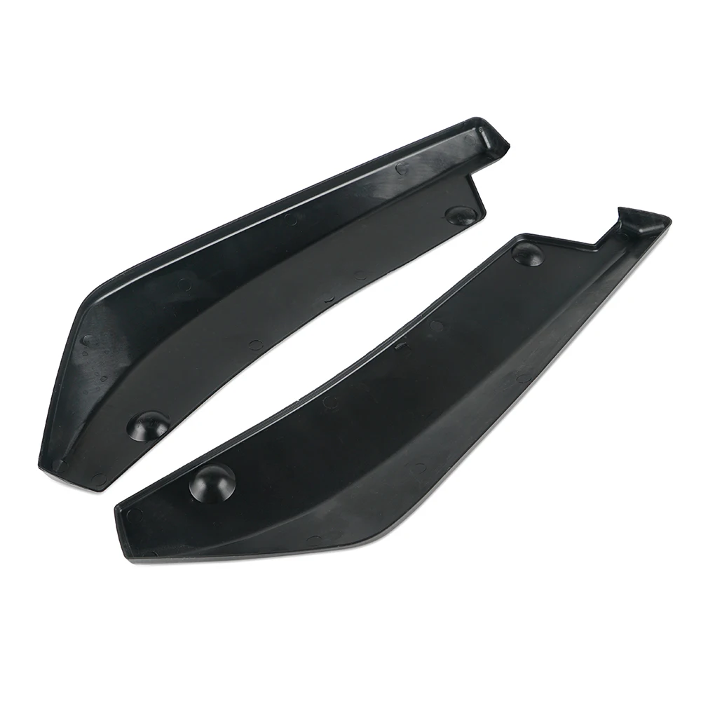

2Pcs Bumper Fin Canard Splitter Rear Diffuser Lip Glossy Carbon Fiber PP Universal For Car