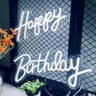 Неоновая вывеска на заказ, 56x38 см, светодиодный светильник для дня рождения, прозрачный акриловый неоновый светильник, украшение для свадебной вечеринки, неоновый настенный светильник