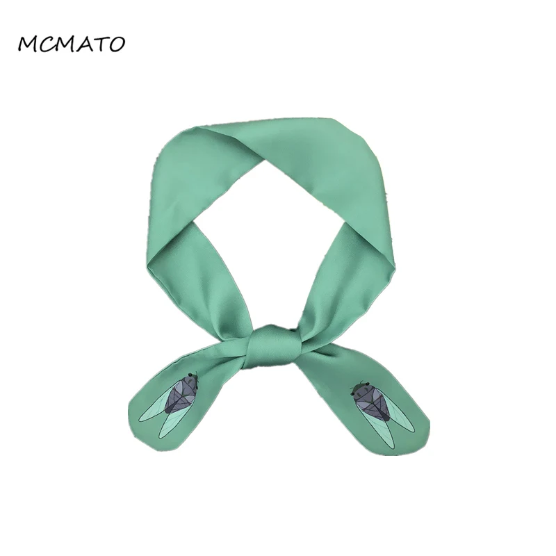 Женский шелковый шарф насекомое с принтом кролика овечки божьей коровки