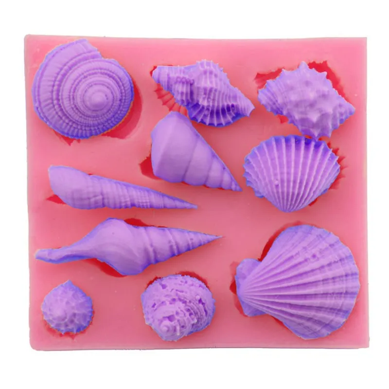 1 шт. 10 отверстий милая романтическая Морская раковина силиконовая форма для мыла