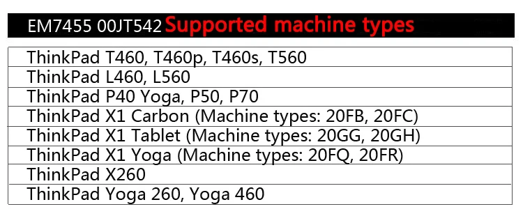 Модуль доступа в Интернет LTE 4G EM7455 00JT542 GOBI6000 для Lenovo Thinkpad L460 P40 P50 T460 X1 CARBON/YOGA X260 YOGA260|