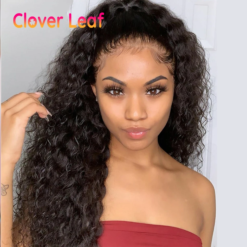 Парик Clovr с листьями кудрявые кружевные передние парики Remy 360 парик на сетке