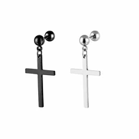 2021 new popular and simple stainless steel cross earrings are suitable for men and womens fashion jewelry and gifts