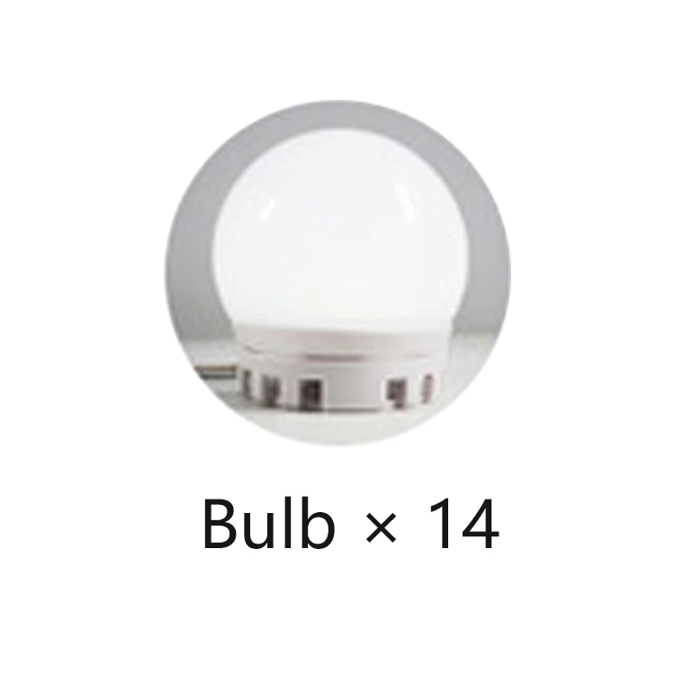 bulb 14 Зеркало для макияжа зеркало с подсветкой с подсветкой Led тщеславие 360 градусов вращение Голливудский стиль комплект для Косметическая одежда настольная Подсветка USB регулируемые лампы зеркало для макияжа - Цвет: bulb 14