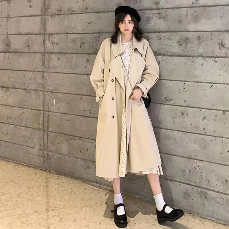 Тренчкот для ранней осени женская маленькая осенняя одежда новинка 2021 большие