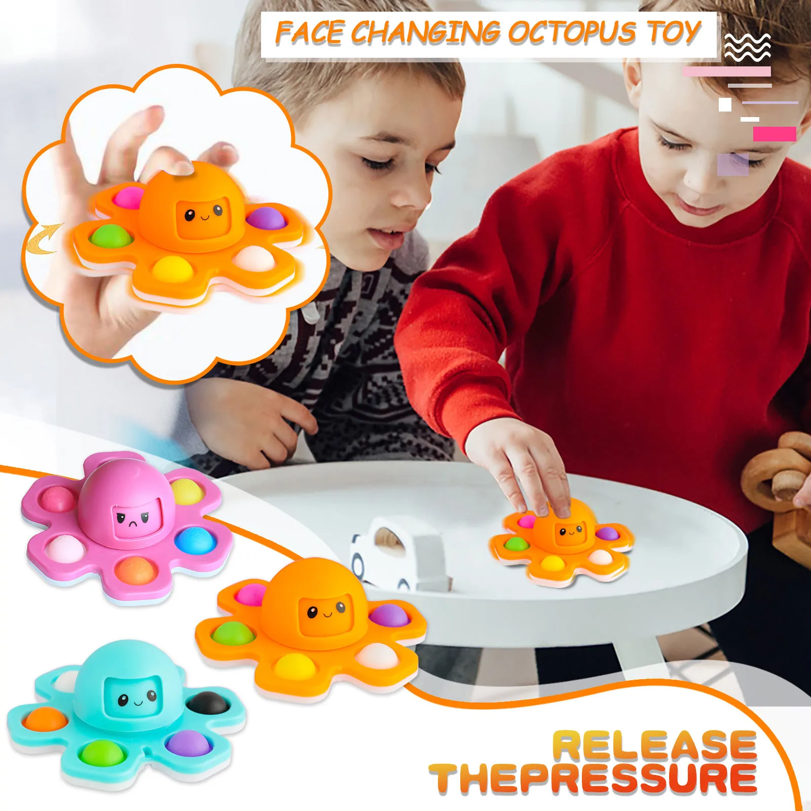 

Fidget Reliver Stress Toys Rainbow Push Bubble Antistress Toys Adult Children Sensory Toy To Relieve Autism Decompression Toy