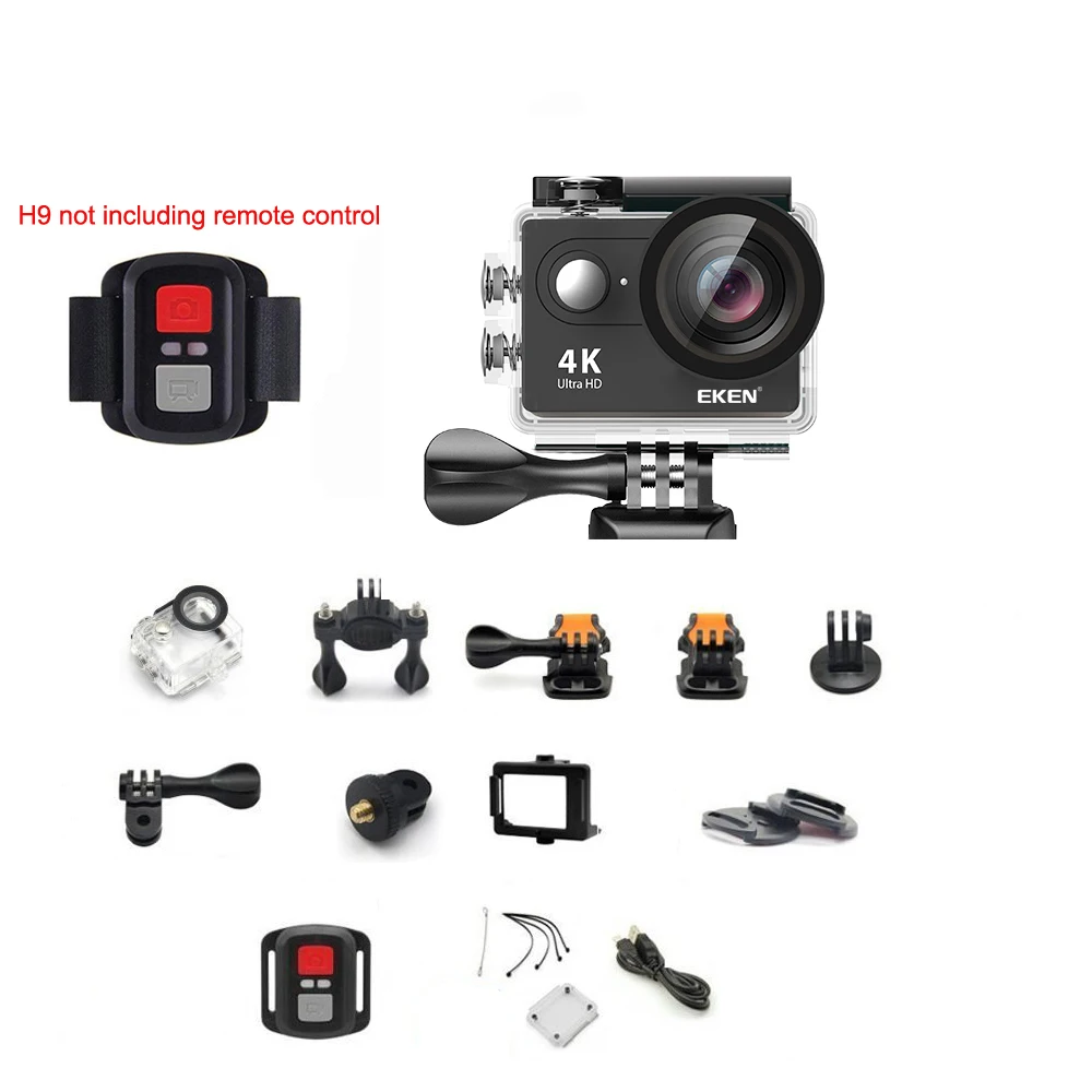 Оригинальная экшн-камера eken H9/H9R Ultra HD 4K WiFi 1080 P/60fps 2,0 lcd 170D объектив камера на шлем Водонепроницаемая профессиональная спортивная камера
