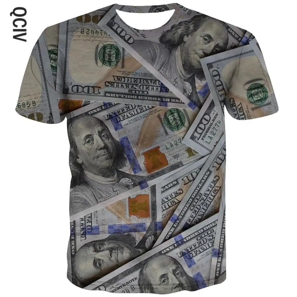 Футболка 3d футболка с монетами изображением долларов для мальчиков футболки