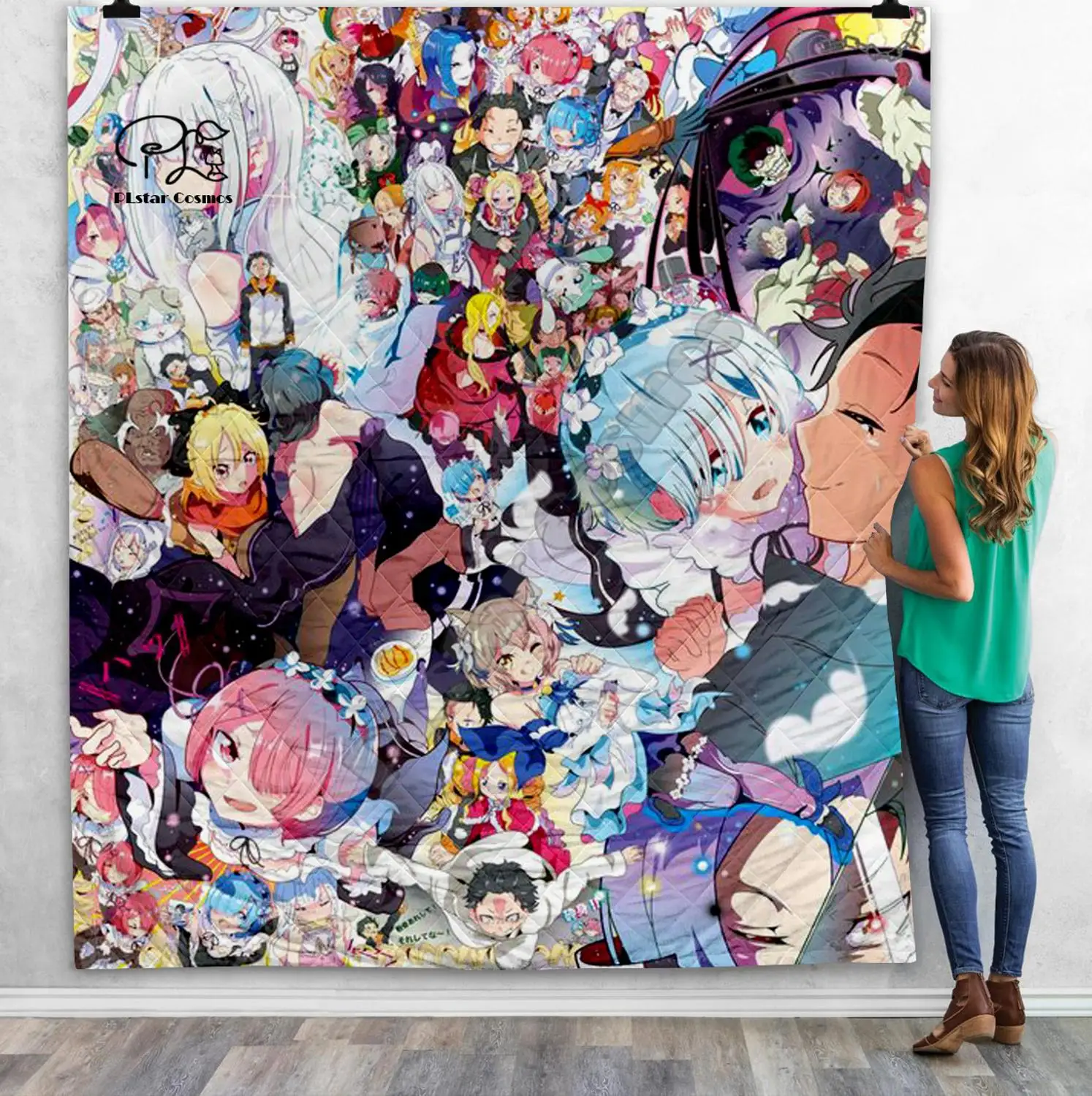 

Anime girl sexy Re Zero Rem 3D Quilt Blanket For Kids Adult Bedding Throw Soft Warm Blanket With Cotton Quilt style-3