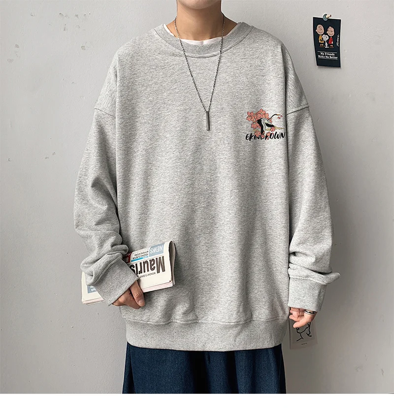 

Men's Crewneck Sweatshirt New Printed Chinese Style Male Sweatshirts Fashion Hoodie Men Harajuku Clothing Women Hoodies Top Tee