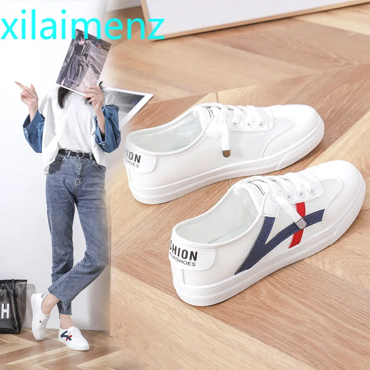 

2021 New White Leather Sneakers Women Fashion Tennis Trainers Lady Casual Lace Up Flats Comfortable Vulcanize Shoes