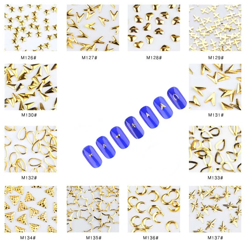 Kalvaro 50Pcs Metal Star Moon Drill Shell Hollow Circle Gold For Nail Art UV Polish Resin Epoxy Mold DIY Decoration Accessories | Красота и