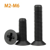 50100pcs m2 m2 5 m3 m4 m 5m6 black nylon countersunk head screws plastic phillips flat machine screw length 5 50mm