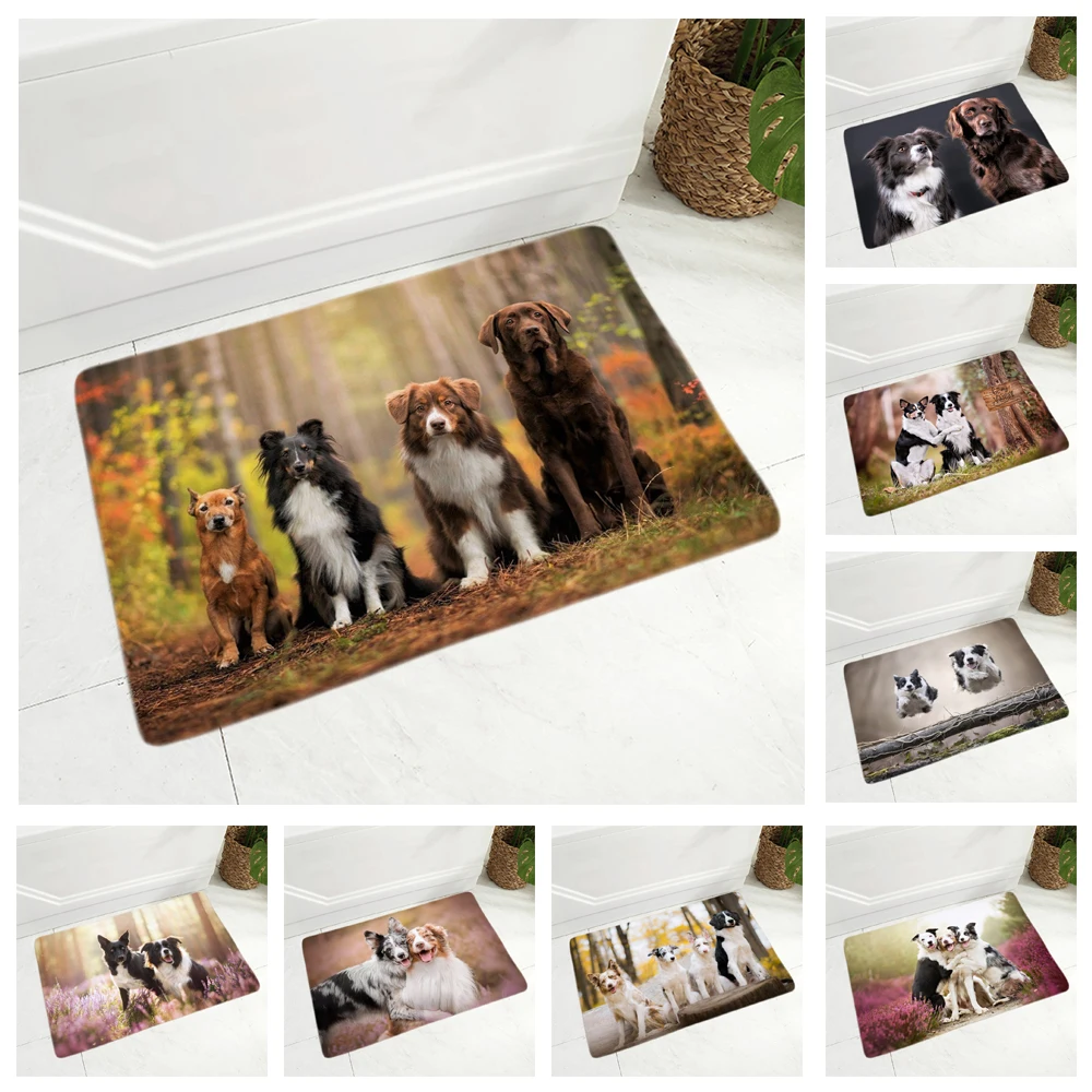 Pet Шотландия колли Пол Дверной Коврик Non-Slip Декор собака коврик с изображением