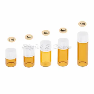 Стеклянные флаконы для эфирных масел, 1 мл, 2 мл, 3 мл, 4 мл, 5 мл, 10 шт.