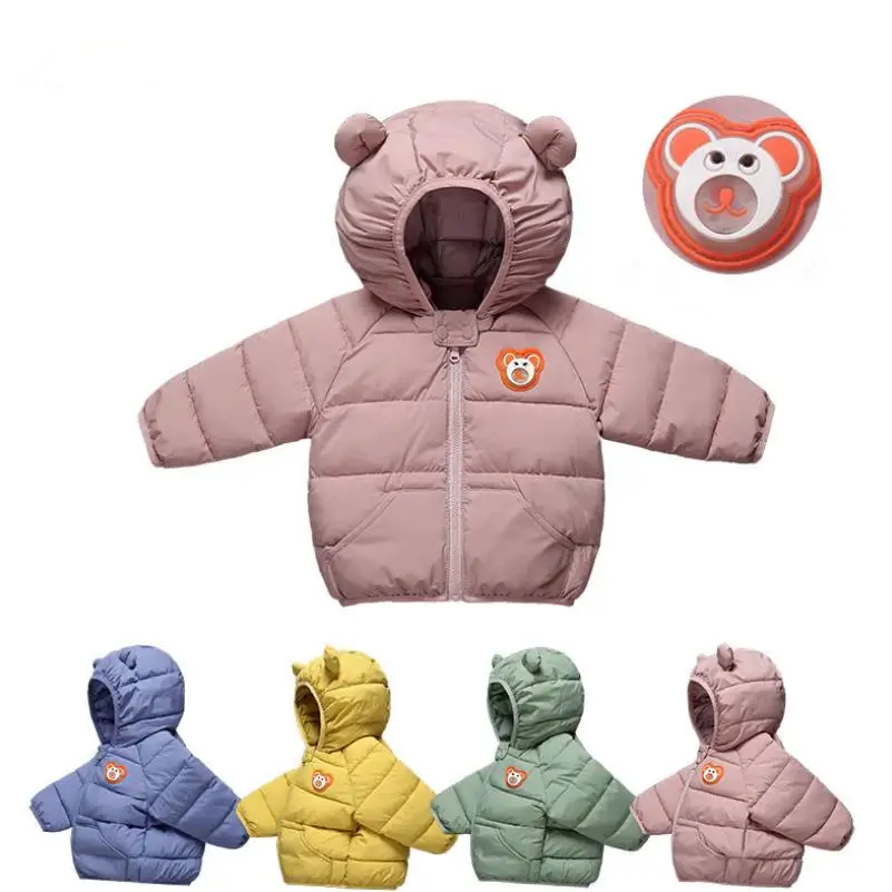 

New Baby Girls Down Jacket Kids Boys Fashion Coats With Ear Hoodie Winter Clothes Infant Clothing Children'S Jackets1- 5Y
