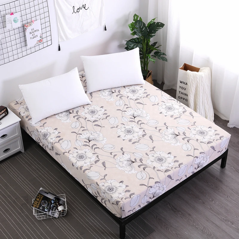 Эластичная простыня с принтом мягкий чехол для матраса новый дизайн льняные