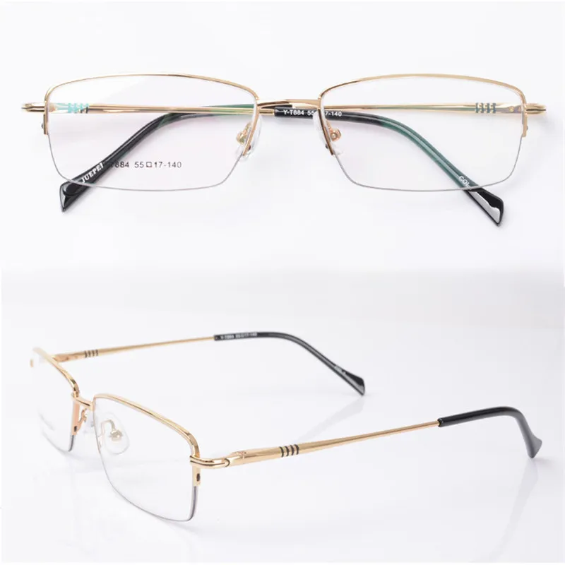 Zerosun Золотые очки оправа для мужчин весенние петли титановый сплав рецепт