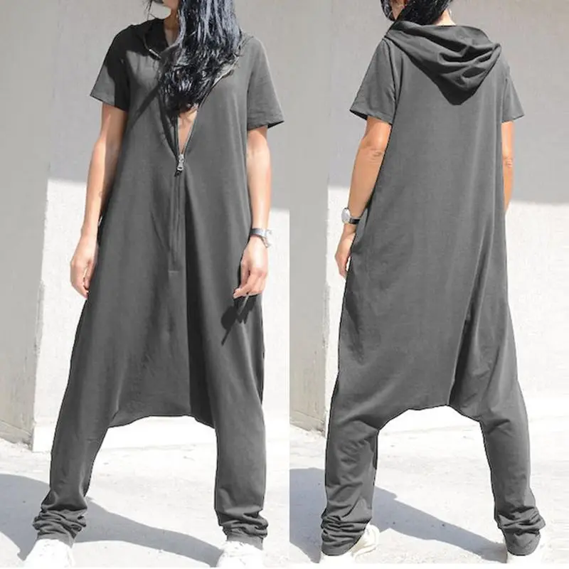 Комбинезон Celmia женский оверсайз с коротким рукавом модное худи свободные