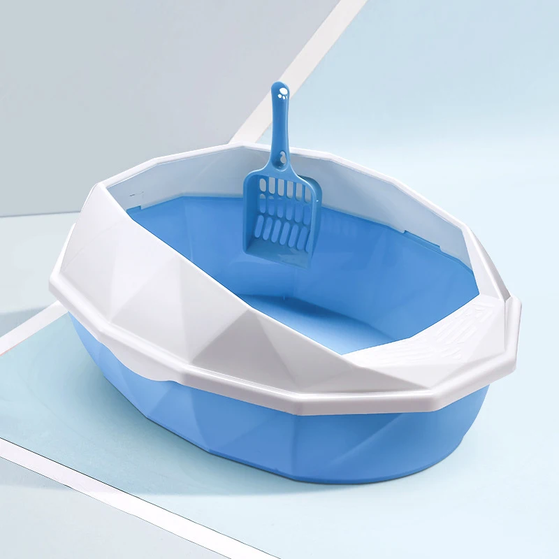 

2021 cat Litter Box Semi-closed Anti-Splash Reusable Cat Bedpans Pet Toilet Cleaning Supplies Small Cat Toilet Semi-closed