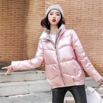 

2020 Women's Down Coat New Winter Thick Warm Top With Velvet Bright Padded Jacket Fasion Slim Large Size Long Sleeve