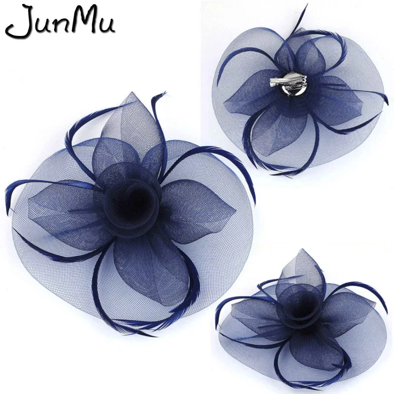 Женская Вуалетка с бантом и перьями модный головной убор ручной работы заколка